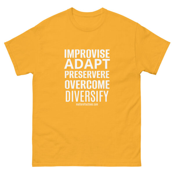 IMPROVISE ADAPT PERSEVERE OVERCOME DIVERSIFY TSHIRT - Image 19