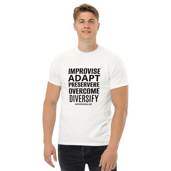 IMPROVISE ADAPT PERSEVERE OVERCOME DIVERSIFY TSHIRT