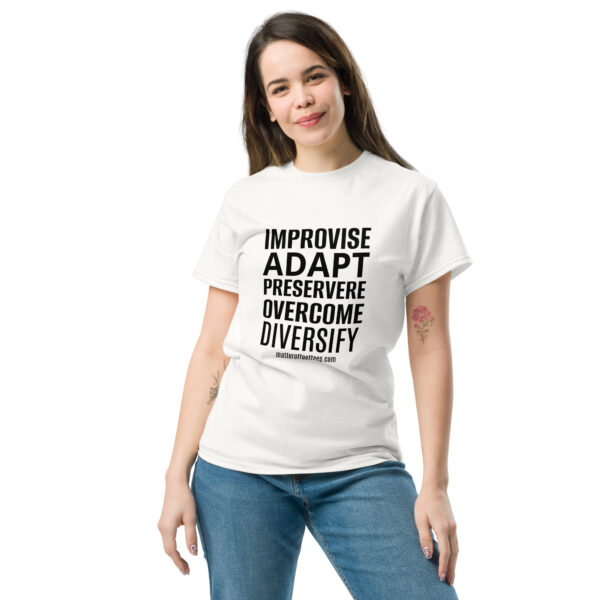 IMPROVISE ADAPT PERSEVERE OVERCOME DIVERSIFY TSHIRT - Image 2